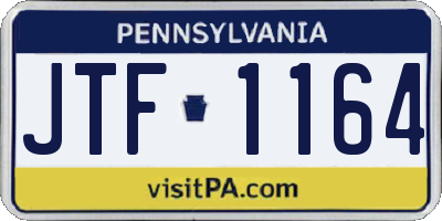 PA license plate JTF1164