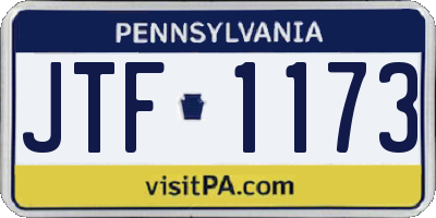 PA license plate JTF1173