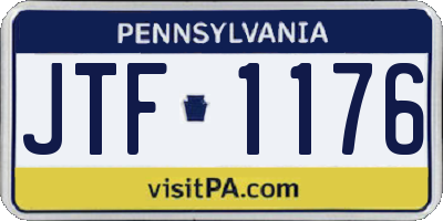 PA license plate JTF1176