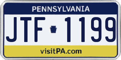 PA license plate JTF1199