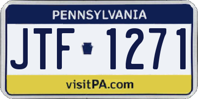 PA license plate JTF1271