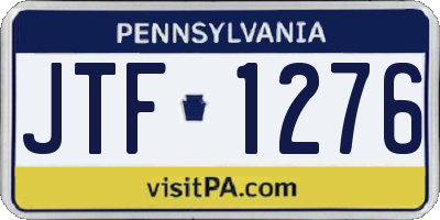 PA license plate JTF1276