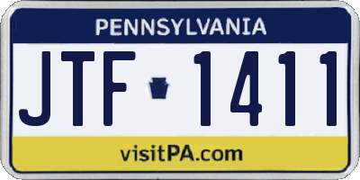 PA license plate JTF1411