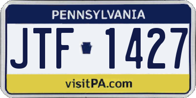 PA license plate JTF1427