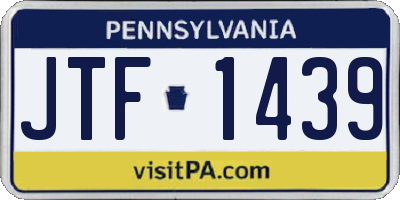 PA license plate JTF1439