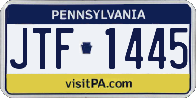 PA license plate JTF1445