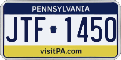 PA license plate JTF1450