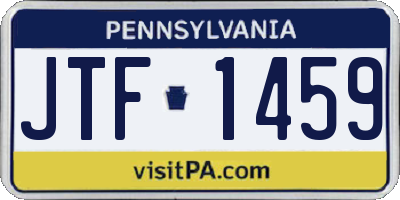 PA license plate JTF1459