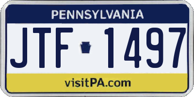 PA license plate JTF1497