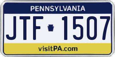 PA license plate JTF1507