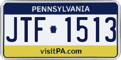 PA license plate JTF1513