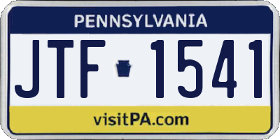 PA license plate JTF1541