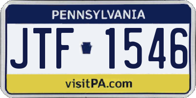 PA license plate JTF1546