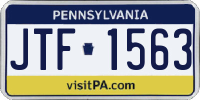 PA license plate JTF1563