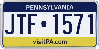 PA license plate JTF1571