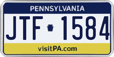 PA license plate JTF1584