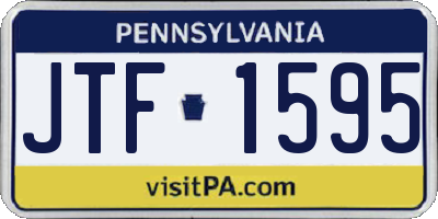 PA license plate JTF1595