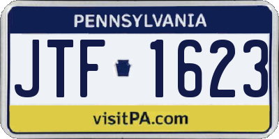 PA license plate JTF1623