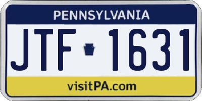 PA license plate JTF1631