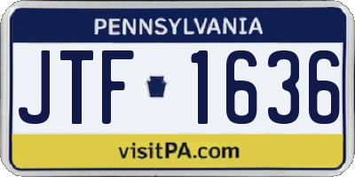 PA license plate JTF1636