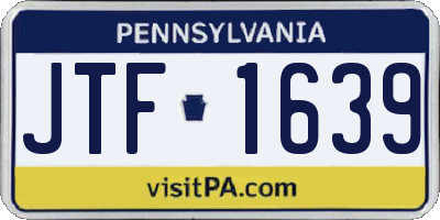 PA license plate JTF1639