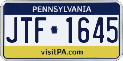 PA license plate JTF1645