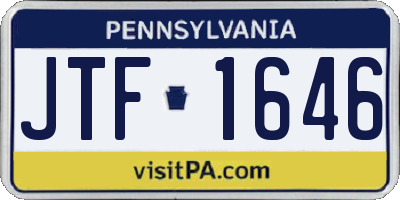 PA license plate JTF1646