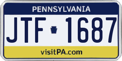 PA license plate JTF1687