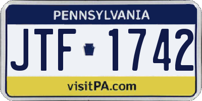 PA license plate JTF1742