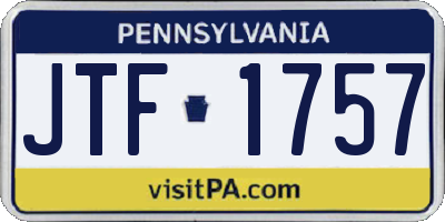 PA license plate JTF1757