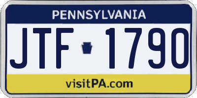 PA license plate JTF1790