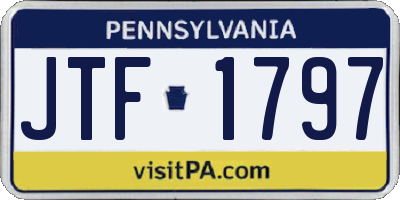 PA license plate JTF1797
