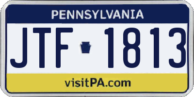 PA license plate JTF1813