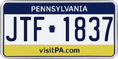 PA license plate JTF1837