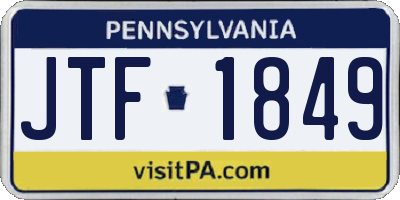 PA license plate JTF1849