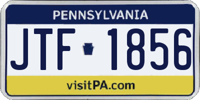 PA license plate JTF1856