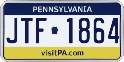 PA license plate JTF1864