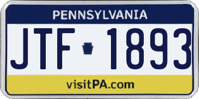 PA license plate JTF1893