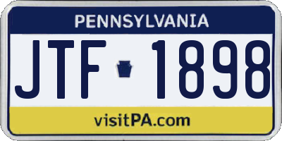 PA license plate JTF1898