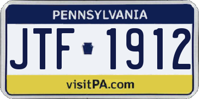 PA license plate JTF1912
