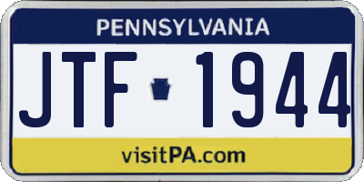 PA license plate JTF1944