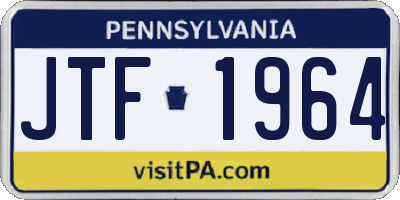 PA license plate JTF1964