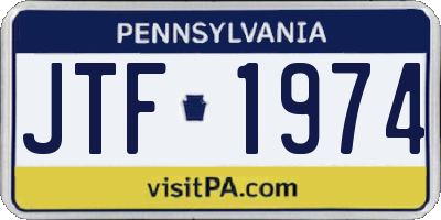PA license plate JTF1974