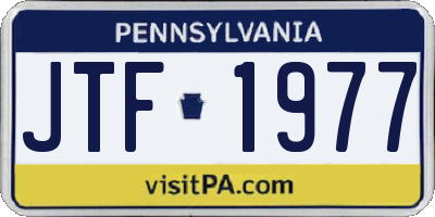 PA license plate JTF1977