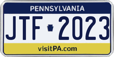 PA license plate JTF2023