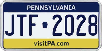 PA license plate JTF2028