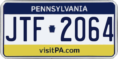 PA license plate JTF2064