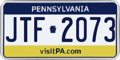 PA license plate JTF2073