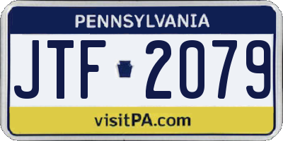 PA license plate JTF2079
