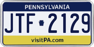 PA license plate JTF2129